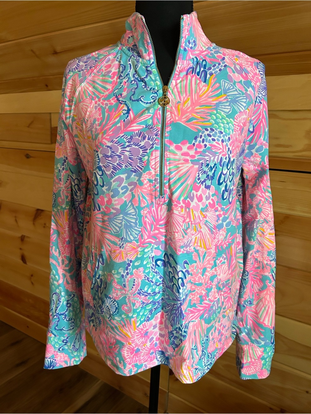 Lilly Pulitzer half zip pullover with pockets